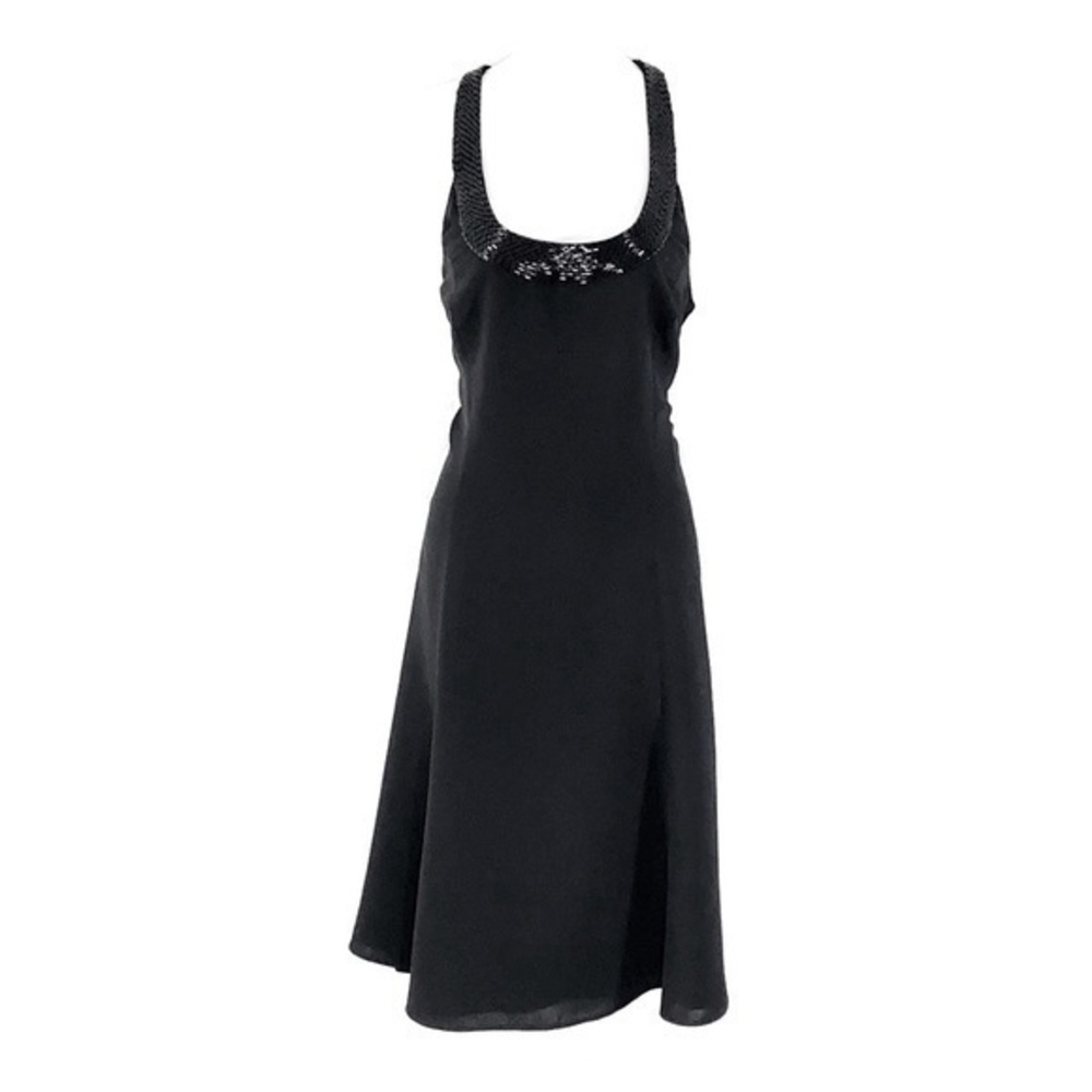 NWT Ralph Lauren black beaded collar dress BB13
